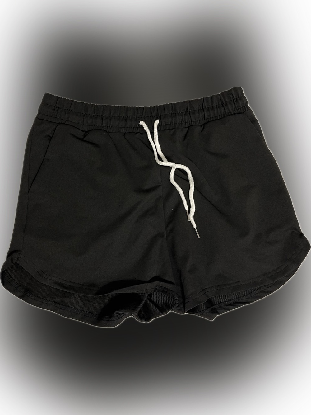 Black Athletic Shorts with Drawstring